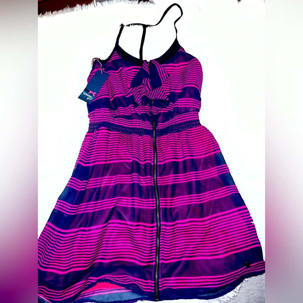NWT Tommy Girl dress by Tommy Hilfiger pink and navy size medium